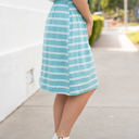 Blue Large Jolee Striped Button Skirt