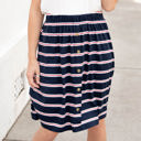 Navy Large Jolee Striped Button Skirt