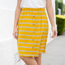 Yellow Large Jolee Striped Button Skirt