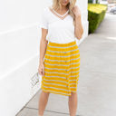 Yellow Medium Jolee Striped Button Skirt