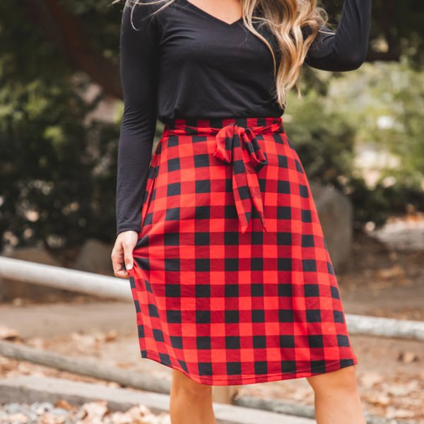 Plaid Eden Tie Belt Skirt