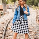 White Large Plaid Eden Tie Belt Skirt