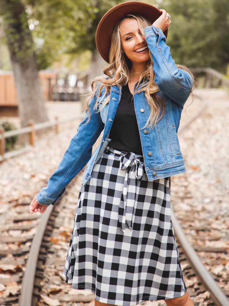 Plaid Eden Tie Belt Skirt