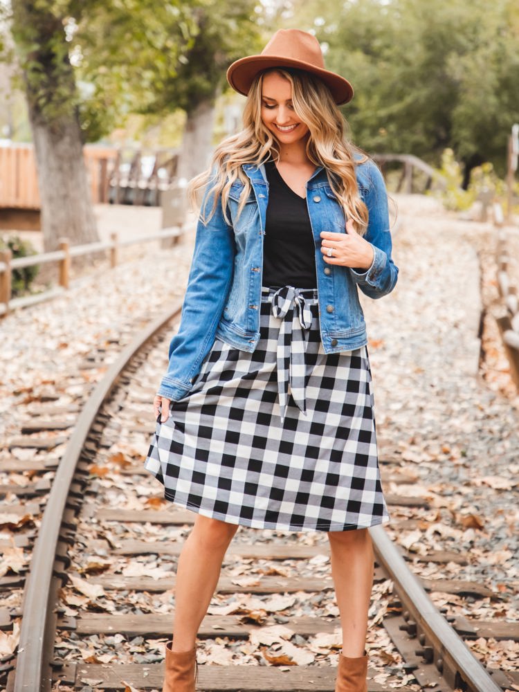 Plaid Eden Tie Belt Skirt