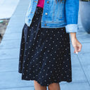 Black Large Tie Belt Polka Dot Eden Skirt