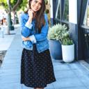 Black Large Tie Belt Polka Dot Eden Skirt