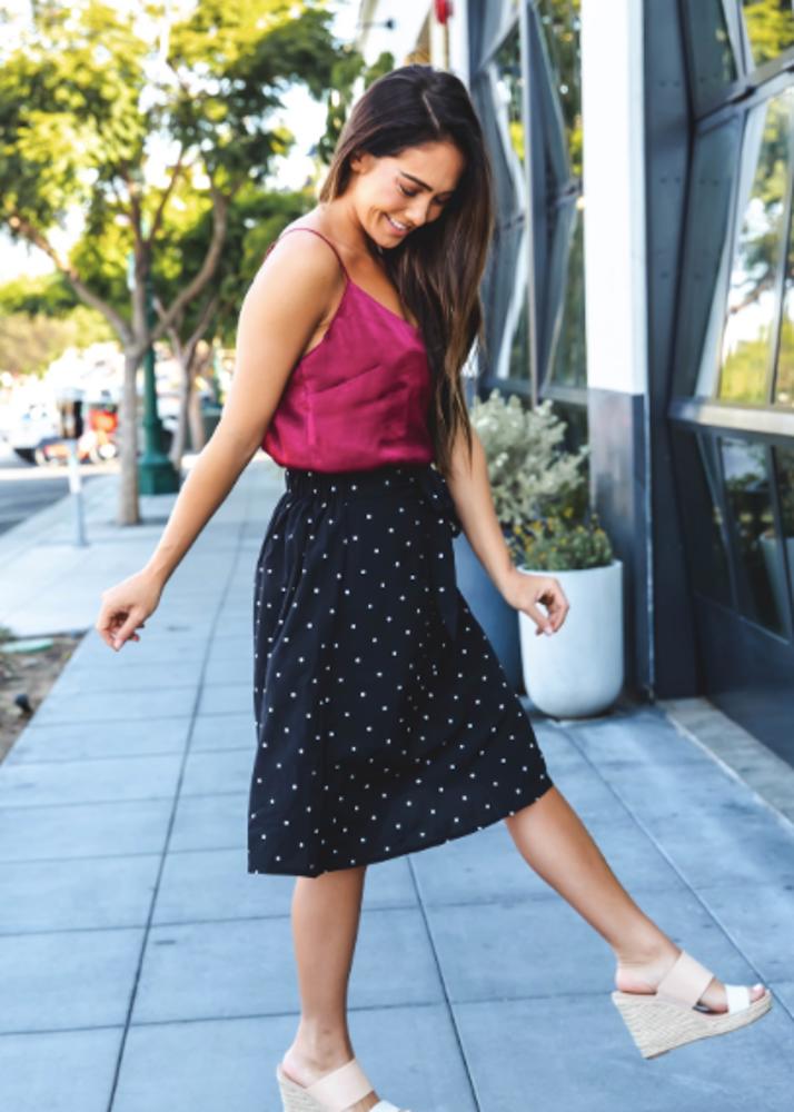 Tie Belt Polka Dot Eden Skirt