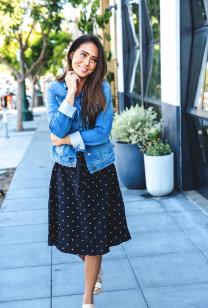 Tie Belt Polka Dot Eden Skirt