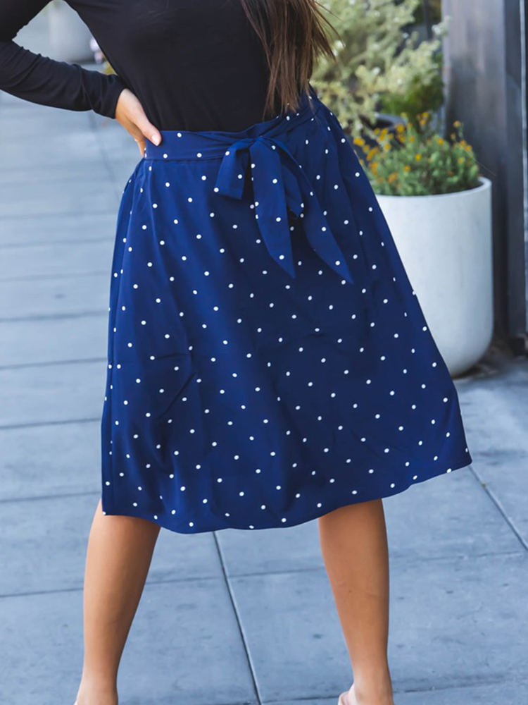 Tie Belt Polka Dot Eden Skirt