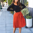 Orange Large Tie Belt Polka Dot Eden Skirt