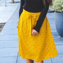 Yellow Large Tie Belt Polka Dot Eden Skirt