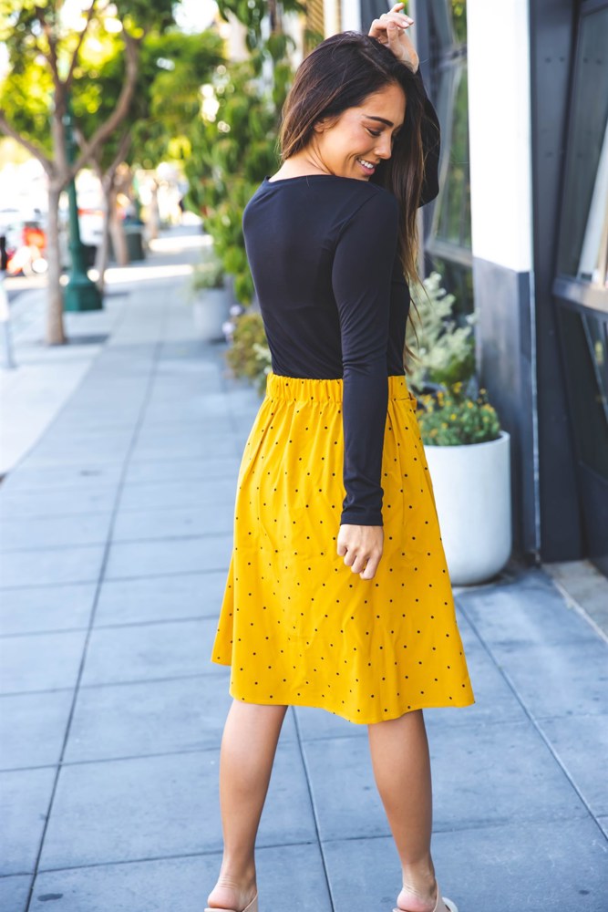 Tie Belt Polka Dot Eden Skirt