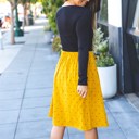 Yellow Small Tie Belt Polka Dot Eden Skirt