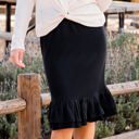 Black Large Elliah Sweater Ruffle Hem Skirt