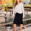 Black Large Elliah Sweater Ruffle Hem Skirt