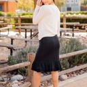 Black Medium Elliah Sweater Ruffle Hem Skirt