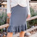 Charcoal Gray Large Elliah Sweater Ruffle Hem Skirt