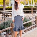 Charcoal Gray Medium Elliah Sweater Ruffle Hem Skirt