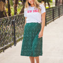 Green Dot Large Knee Length A-line Madelyn Skirt