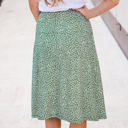 Green Floral Medium Knee Length A-line Madelyn Skirt