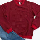 Large Dark Red Quilted Pullover