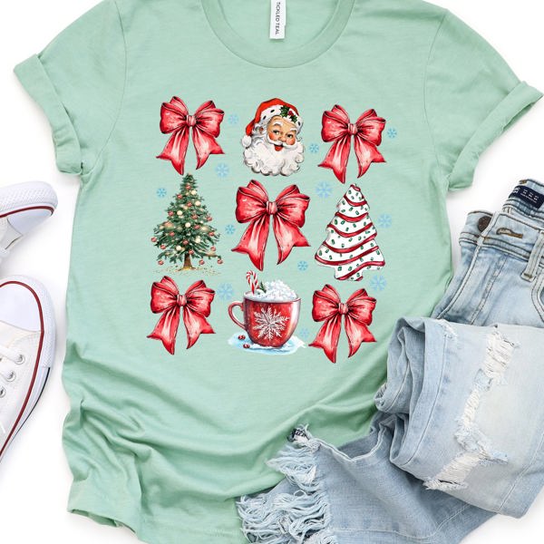 Christmas & Bows Coquette Graphic Tee