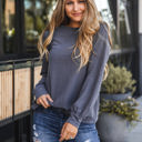 Large Gray Long Sleeve Anne Top