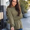 Large Olive Long Sleeve Anne Top