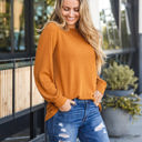 Large Orange Long Sleeve Anne Top