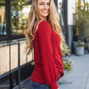 Medium Red Long Sleeve Anne Top