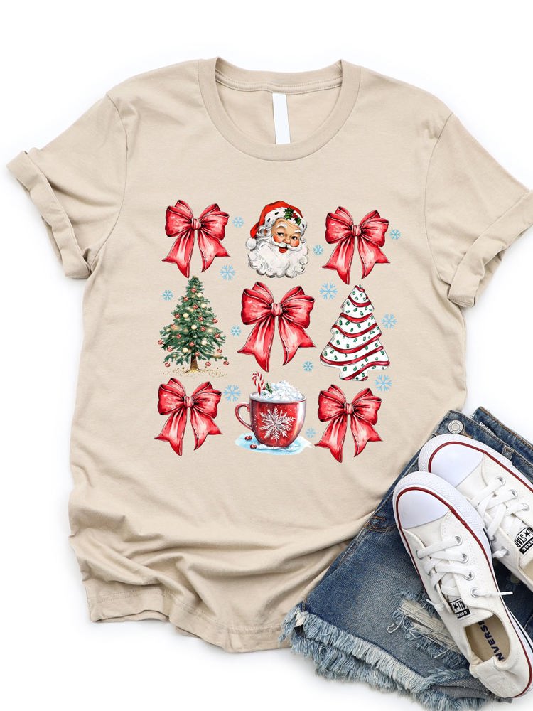 Christmas & Bows Coquette Graphic Tee