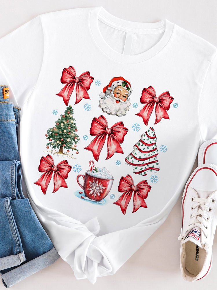 Christmas & Bows Coquette Graphic Tee