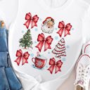 Medium White Christmas & Bows Coquette Graphic Tee