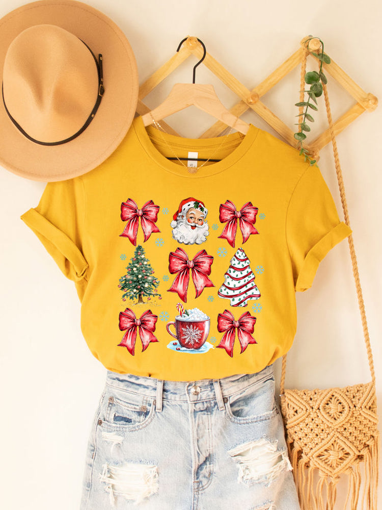 Christmas & Bows Coquette Graphic Tee