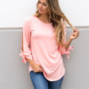 Large Salmon 3/4 Tie Sleeve Tunic