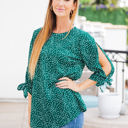  Patterned Tie Sleeve Noelle Top