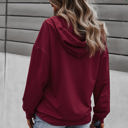 Large Dark Red Quilted Pocket Hoodie