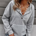 Large Gray Quilted Pocket Hoodie