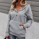 Large Gray Quilted Pocket Hoodie