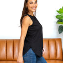 Large Black Waffle Knit Tank