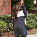 Large Charcoal Finn Colorblock Cardigan