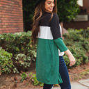 Large Jade Green Finn Colorblock Cardigan