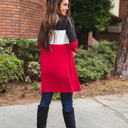 Large Red Finn Colorblock Cardigan