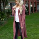 Large Mauve Split Hem Duster Cardigan