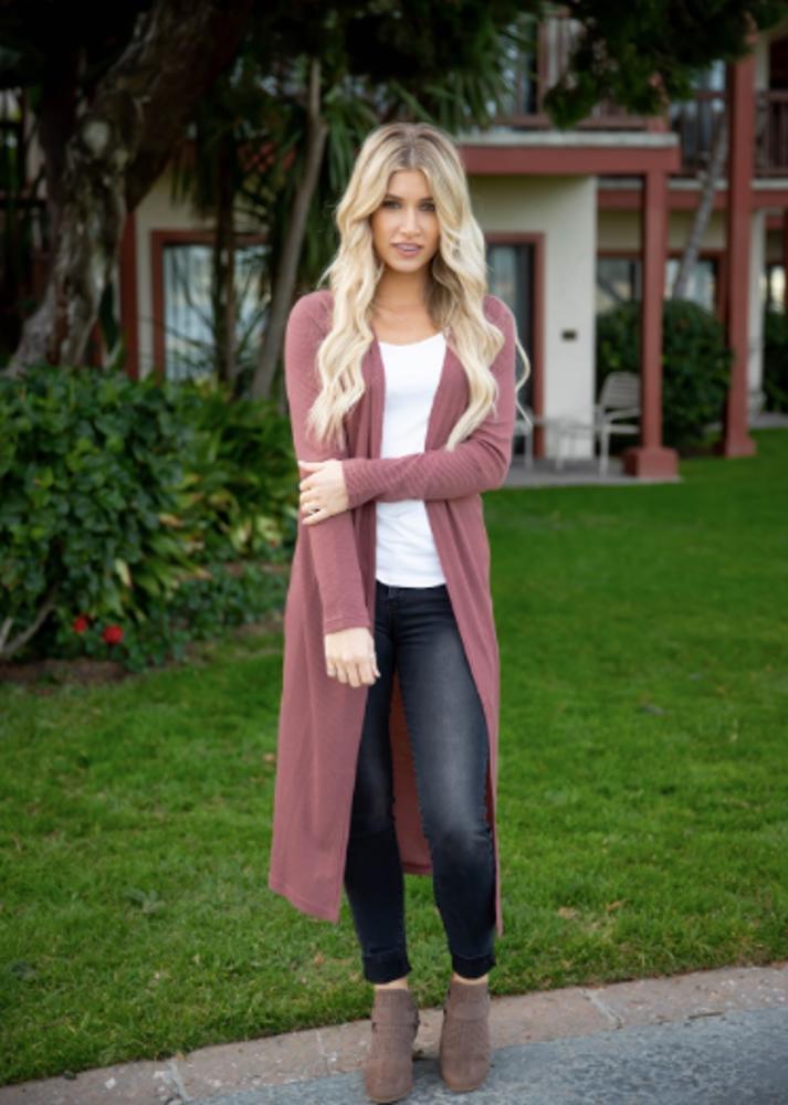 Split Hem Duster Cardigan