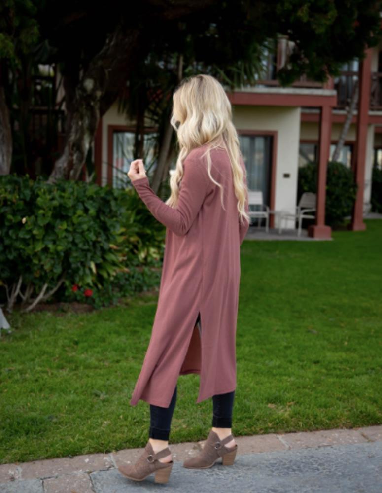 Split Hem Duster Cardigan