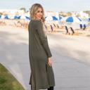 Medium Olive Split Hem Duster Cardigan