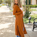 Large Orange Split Hem Duster Cardigan