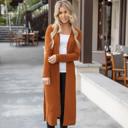 Large Orange Split Hem Duster Cardigan