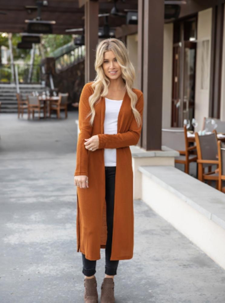 Split Hem Duster Cardigan